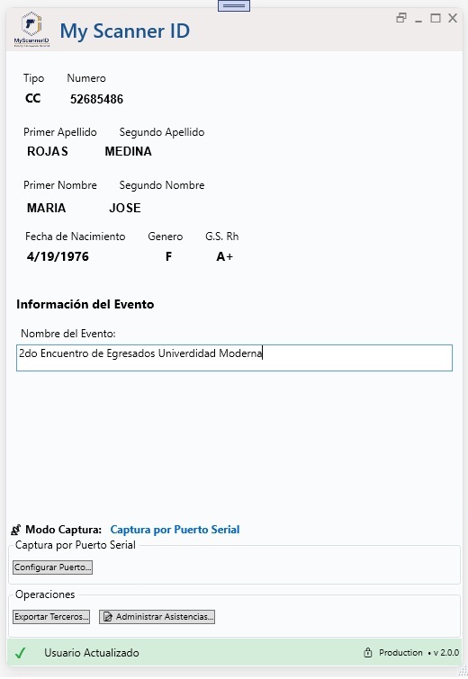 Registro de Asistencia - Registro masivo de eventos