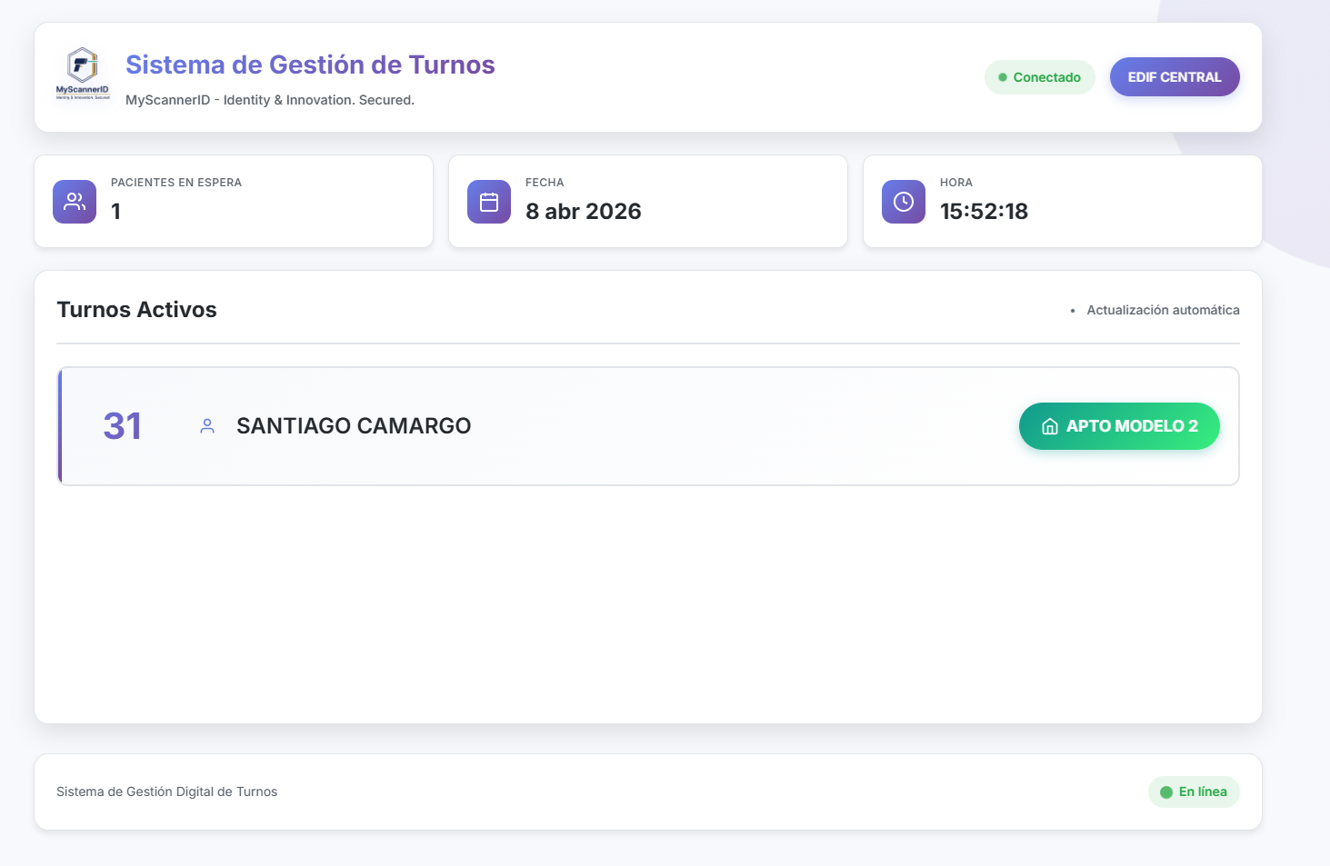 Vista Pública - Pantallas de Sala de Espera