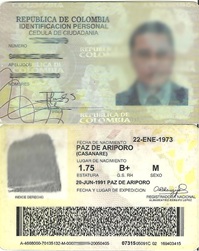 Cédula de Ciudadanía Vieja